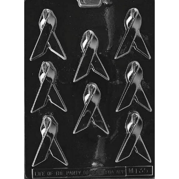 Grandmama's Goodies M135 Breast Cancer Awareness Ribbon Chocolate Candy Soap Mold with Exclusive Molding Instructions