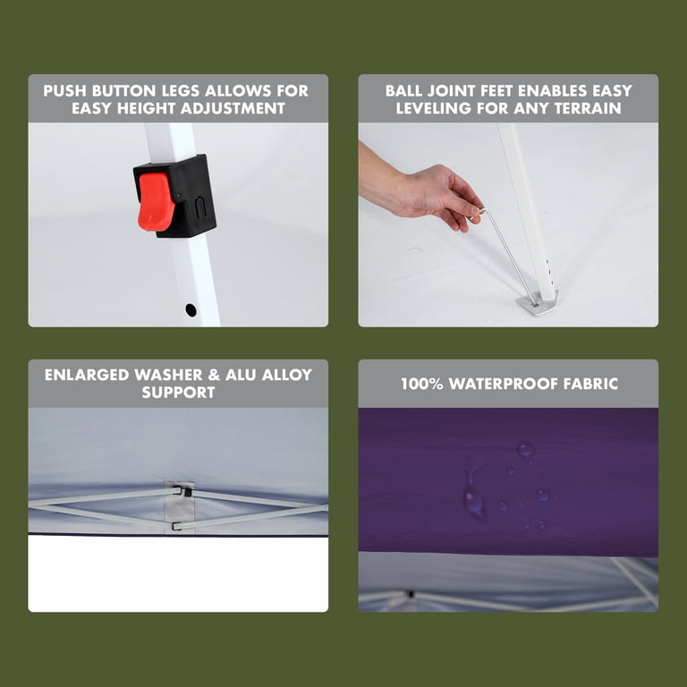 Ozark Trail 10' x 10' Purple Instant Slant Leg Pop-Up Canopy