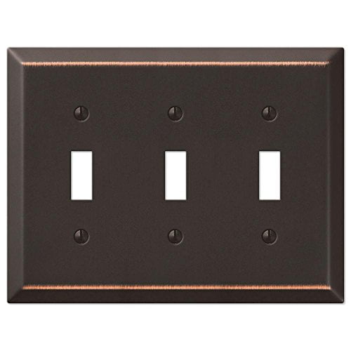 Amerelle 163TTTDB Century Steel Wallplate 3 Toggle Light Switch Aged Bronze