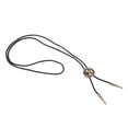 thumbnail image 2 of 1 pieza de corbata bolo, corbata de vaquero hecha de cuero PU con piedra preciosa ovalada Estrella de bronce antigua, 2 of 6