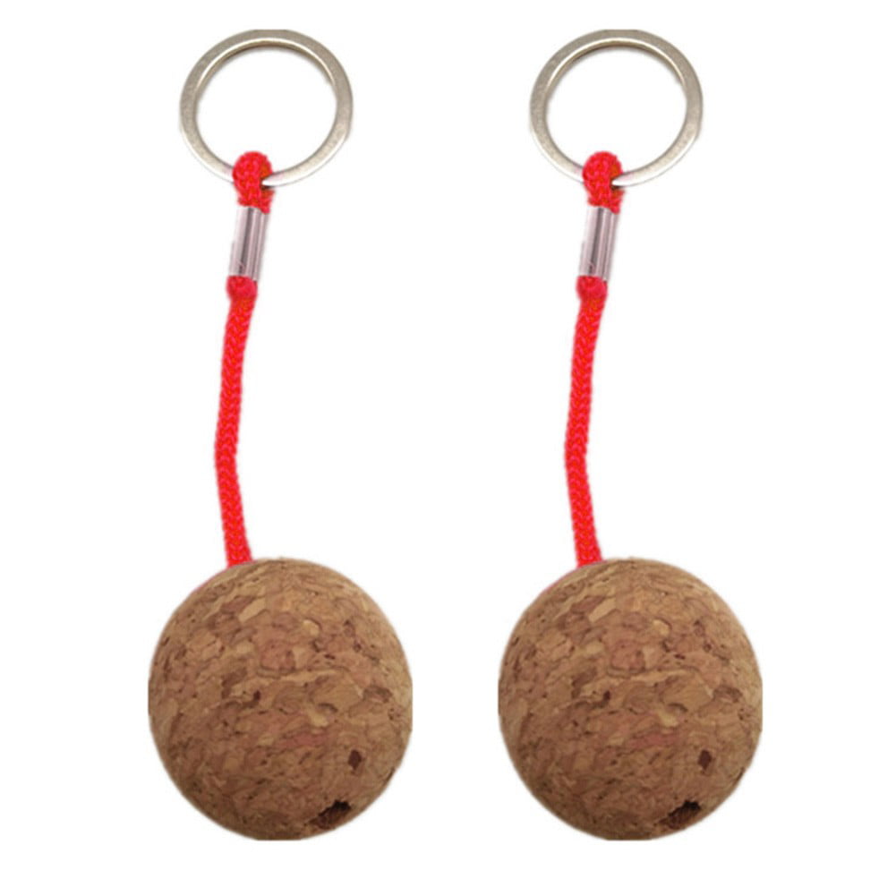 35mm Lightweight Water Sports Safety Floating Cork Keyring Key Chain Buoyant