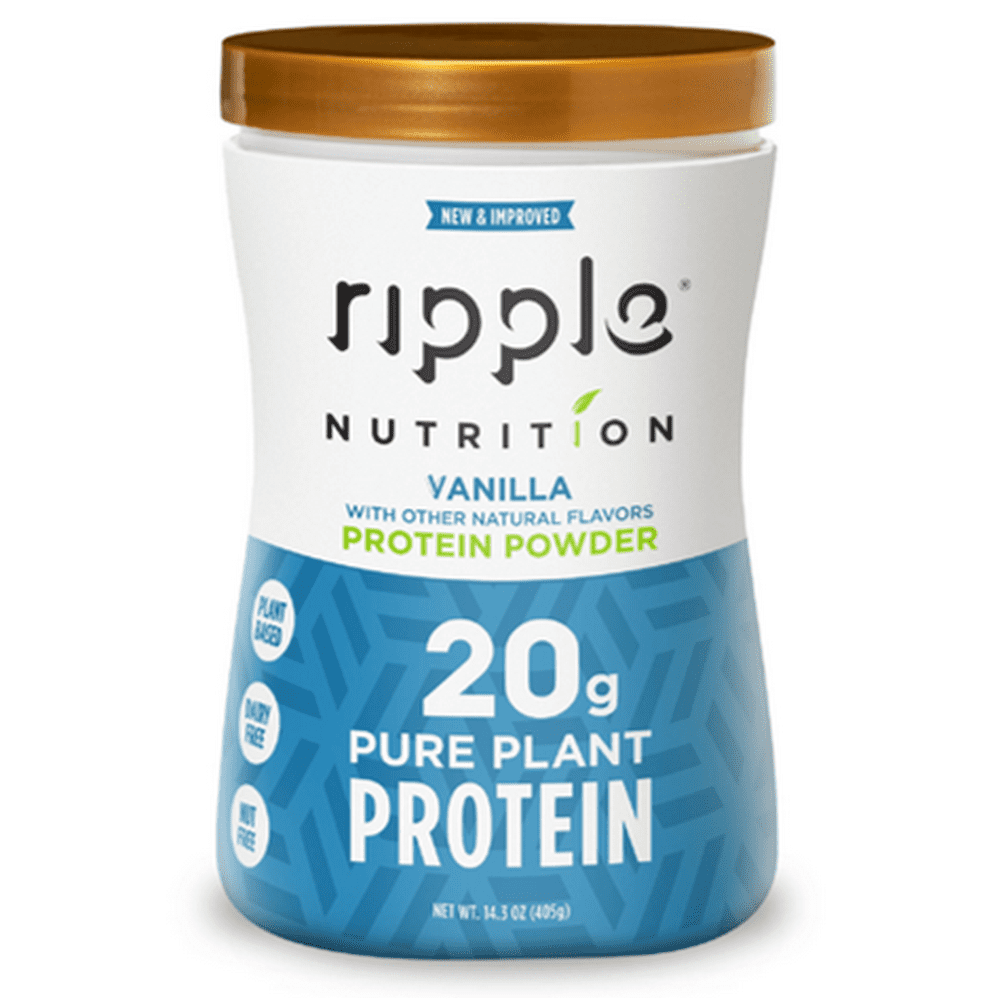 Ripple PlantBased Protein Powder, Vanilla, 20g Protein, 14.3oz
