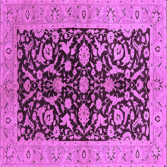 Ahgly Company Indoor Square Oriental Purple Industrial Area Rugs, 6' Square
