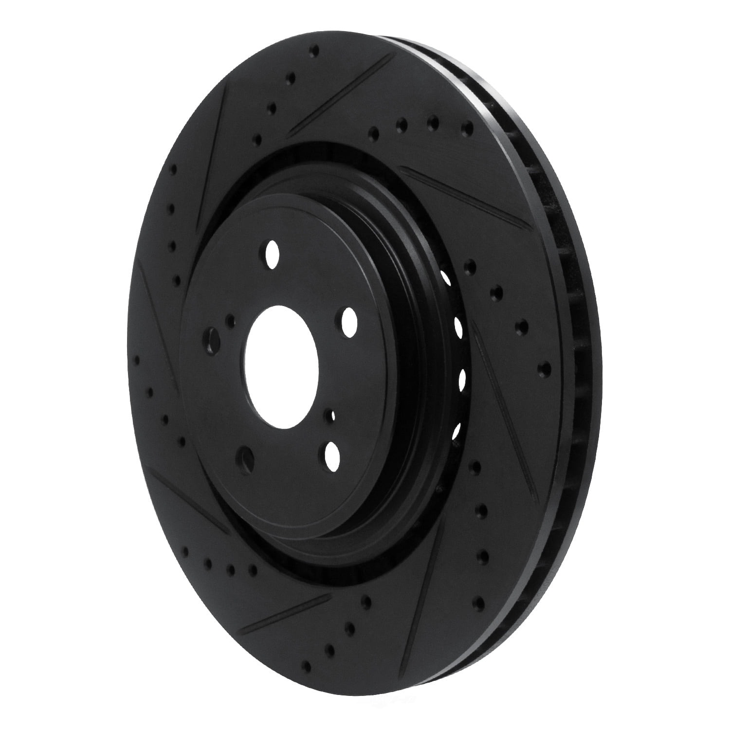 Dynamic Friction Company 633-76158L DFC Brake Rotor - Drilled And Slotted - Black