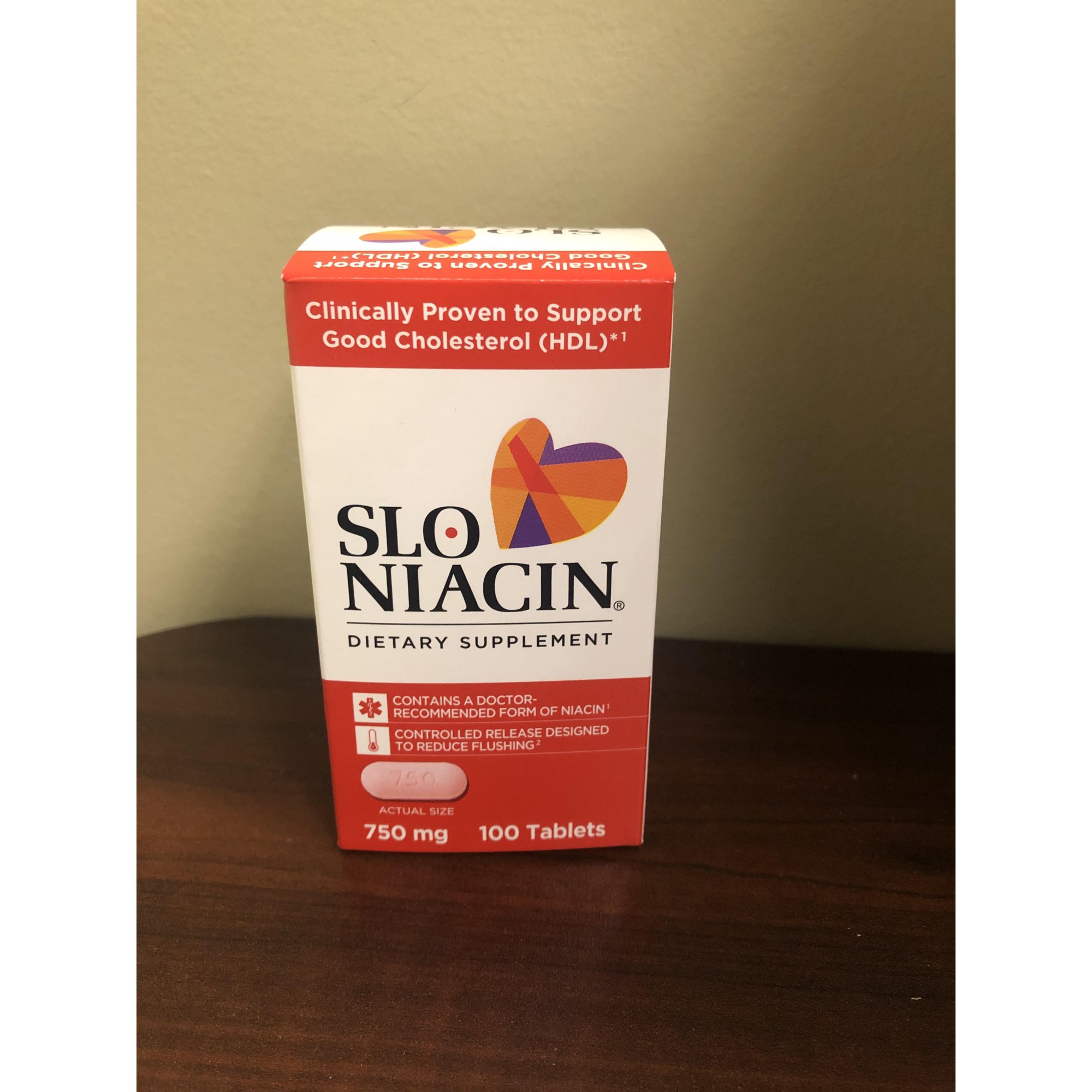 Slo-Niacin 750 mg Support Good Cholesterol Dietary Supplement, 100 Each ...