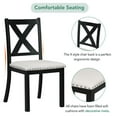thumbnail image 4 of Farmhouse 82inch 6-Piece Extendable Dining Table with Footrest, 4 Upholstered Dining Chairs and Dining Bench, Two 11"Removable Leaf, Black+Beige Cushion, 4 of 6