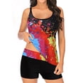 thumbnail image 1 of Tankini Swimsuits for Women Multi Color Tie-Dye Print Set Two Piece Swimdress And Panty Bathing Suits, 1 of 7
