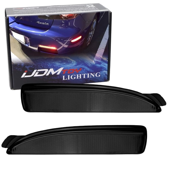 Smoked Lens 90-SMD Full LED Side Marker Light Assy For 2004-2008 Mazda 3 Sedan, Replace OEM Red Bulb-Less Sidemarker Reflectors