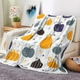 thumbnail image 2 of Cute Pumpkin Throw Blanket Cozy Warm Bed Couch Blanket Fuzzy Plush Fleece Flannel Throws and Blankets Livingroom Bedroom Decor 50x60 Inches, 2 of 6