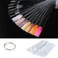 thumbnail image 3 of Tabla de colores de uñas, 50 piezas, uñas postizas, herramientas para practicar uñas, paleta de colores para practicar diseños de uñas... (color natural), 3 of 5
