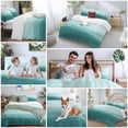 thumbnail image 6 of Turquoise Ombre Bedding 3 Piece Duvet Cover Set Full Size, Modern Abstract Art Ocean Oil Painting Soft Microfiber Comforter Cover with Zipper Closure & Pillowcases, FadeResistant Quilt Cover, 6 of 9