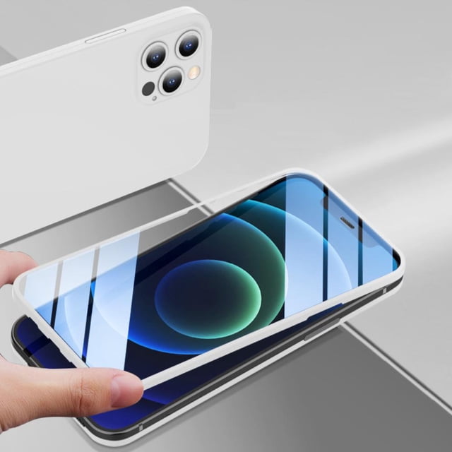 Protector De Pantalla De Cobertura Total De Alta Definición Compatible Con Iphone12 / Iphone12 Mini Película De Protección Anti Huella Digital Estuche De Doble Cara matsuzay EL016572-08