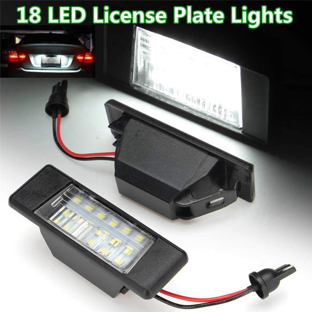 10Pcs 18Leds License Plate Lights Plastic for Juke Primera Bright Led Number Licence Plate Light