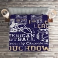 thumbnail image 2 of Ambesonne Sports Quilted Coverlet 3 Pcs, Retro American Football, King Size, Purple, 2 of 2