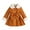 Yellow, variant on PINQI Girls Fleece Lined Peacoat Buttons Front Collar Dress Coats Kids School Un𝐢form Padded Warm Pleated Winter Outwear