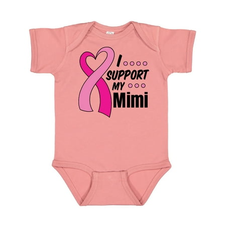 

Inktastic Breast Cancer Awareness I Support My Mimi with Pink Ribbon Gift Baby Boy or Baby Girl Bodysuit