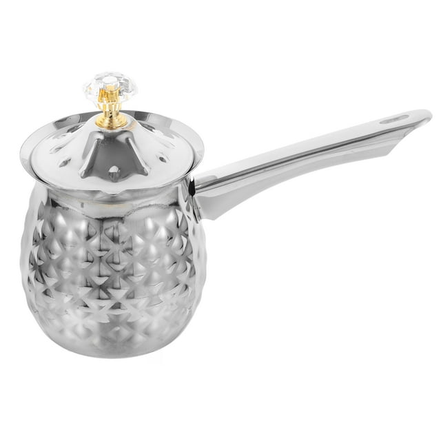 OUNONA Milk Jug Stainless Steel Pot for Coffee Making Silver Color with Conical Spout for Cafe 1Pack