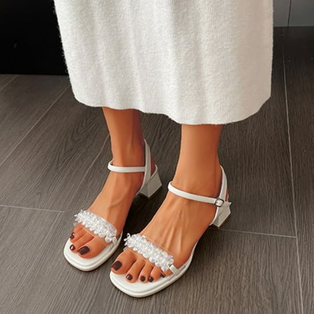 

Josdec Women s Summer Sandals Dress Shoes Block Heel Low Heel Open Toe Platform Sandals Clearance Shoes