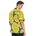 thumbnail image 4 of Ckdifva Yellow Lemon Slice Mens Button Down Short Sleeve Shirt Casual Shirts Beach Hawaiian Shirts, 4 of 8