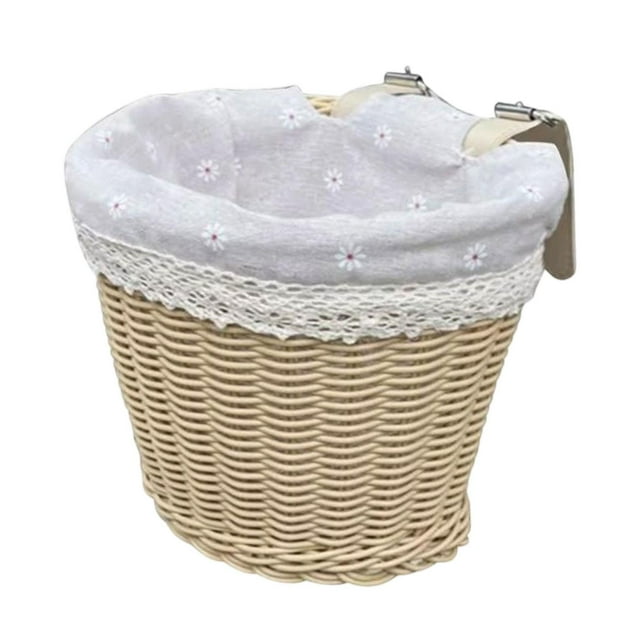 Lipstore Kids Bike Basket Carrier Decoration Woven Design for Camping Riding Shopping 25cmx19cmx18cm