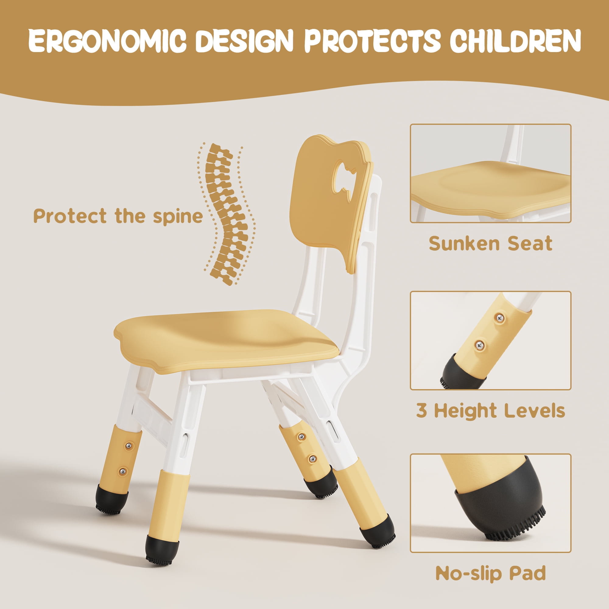 Kids Table and 2 Chairs Set, Height Adjustable Toddler Table and Chair Set, Graffiti Desktop, Classroom/Daycare/Home, Children Multi-Activity Table for Ages 2-8