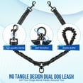 thumbnail image 5 of Double Leash for Two Dogs - No Tangle Dog Leash 360° Swivel Reflective Double Dog Leash with Two Padded Handles, Shock Absorbing Walking Training Small Medium Large Dogs (Black,25-150 lbs), 5 of 7