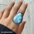 thumbnail image 5 of Lari-mar Ring, 925 Sterling Pure Silver Ring, Handmade Ring, Silver Ring, Silver Band Ring, Statement Ring, Anniversary Gift For Her/Him,..., 5 of 5