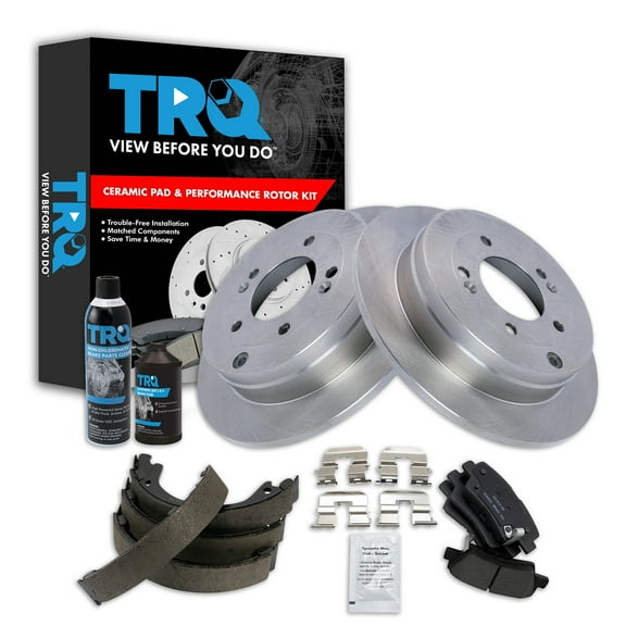 TRQ Rear Brake Pad & Rotor Kit BKA38443 Fits Select 2007-2009 Kia Amanti