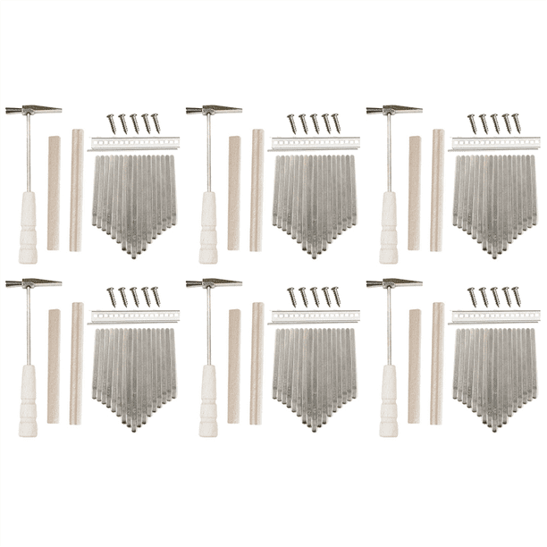 6X 17 Teclas Kalimba DIY Kit Thum Piano Piezas de Repuesto con Llaves Puente Tuning Hammer Kit Kalimba Accesorios