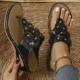 thumbnail image 5 of Sopiago Platform Sandals Women Women's Nature Sandals, Wide Width Available Black,8, 5 of 7