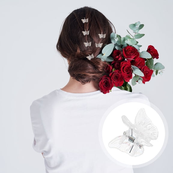 LOLIPPYY 30Pcs Butterfly Hair Claw Clips Transparent Durable Hair Accessories Perfect for Various Hairstyles
