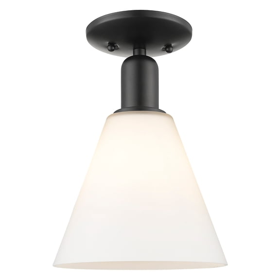 Innovations Lighting 716-1C-BK-GBC-81 Berkshire Glass 8" Wide Semi-Flush Ceiling Fixture -