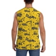 thumbnail image 4 of Lsque Vintage Excavator Print Men's Cotton Blend Sleeveless Muscle Shirts (S-3XL)- Moisture Wicking, Odor Protection, UPF 30+,X-Large, 4 of 8
