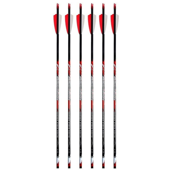 Rampage Arrows 17/64" 2.5" Shield Cut, Factory Fletched, .001" Straightness, 350 Spine, 6 Pack (33827)