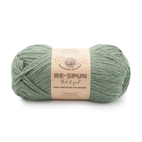 Lion Brand Re-Spun Thick & Quick® Yarn Spruce #6 Super Bulky Recycled Polyester Yarn, 340g/ 204m-1CT