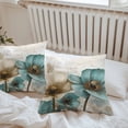 thumbnail image 5 of Retro Beige Teal Flowers Outdoor Pillow Covers Pack of 2 Vintage Background Pastoral Style Waterproof Throw Pillow Covers Decorative Cushion Cases for Patio Garden Tent Balcony Couch 26x26 inch, 5 of 8