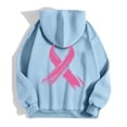 thumbnail image 5 of NinXxx Women's Cancer Awareness Zip Up Hoodie Pocket Drawstring Casual Sweatshirt Light Blue XXL, 5 of 6