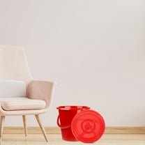 Soimiss Outdoor Red Plastic Trash Can Lid Replacement with Material and Simple Installation