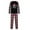 QZZ261-Black, variant on Meichang Christmas Pajamas for Couples 2-Piece Long Sleeve Tops and Plaid Pants with Holiday Print Cozy PJs