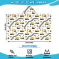 thumbnail image 2 of Cartoon Construction Vehicles Roads White Pattern Hooded Bath Towel，50"x30" for Ages 3 To 12 Kids, Quick Dry Lightweight Soft Microfiber Hood Beach Towel Cover Up for Kids, 2 of 7