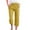 Yellow, variant on Cotton Linen Capri Pants for Women Relaxed Fit Elastic Waist Straight Leg Cropped Pants with Pockets Womens Capris