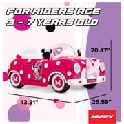 Huffy 6V Disney Minnie Mouse Convertible Ride-On Car with Remote Control, Ages 3-7, Kids, Pink