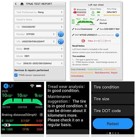 Autel MaxiTPMS TBE200 2025 Version Tire Brake Examiner Laser Tire Tread Depth & Brake Disc Wear Check/Analysis Dual Camera Accuracy of 0.1 mm Real-time Data Work with ITS600 No Need To Remove Tire
