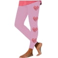 thumbnail image 3 of Feancey Prime Sales Today Womens Leggings Tummy Control Dressy Casual Heart Print Workout Tights Valentines Day Stretchy High Waist Sports Yoga Pants Pink S, 3 of 7