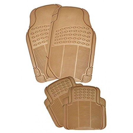 Zento Deals 4 Piece Beige Universal Fit Odorless Full Rubber All