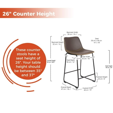 Bronte Living Leatherette 26 Inch, How Much Space To Leave Between Counter Stools