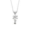 thumbnail image 2 of Delight Jewelry Silvertone 2-D Dog Silver tone Bow Heart Necklace, 2 of 4