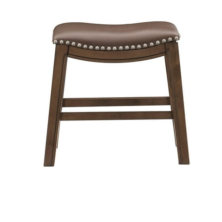 saddle homelegance barstool stool seat wooden dining inch bar brown height