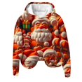 thumbnail image 2 of UPPADA Chandails à Capuche pour Femmes, Chandail à Capuche Graphique de Noël, Manches Longues, Cordon de Serrage, Chandails à Capuche Imprimés, Hauts à Manches Longues avec Poche, Chandails à Capuche pour Femmes, Design Graphique Multicolore, P, 2 of 3
