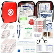 281 Pcs First Aid Kit Car Home Essentials Emergency Supplies Kit with Tongue Depressor Red Bag YIDERBO